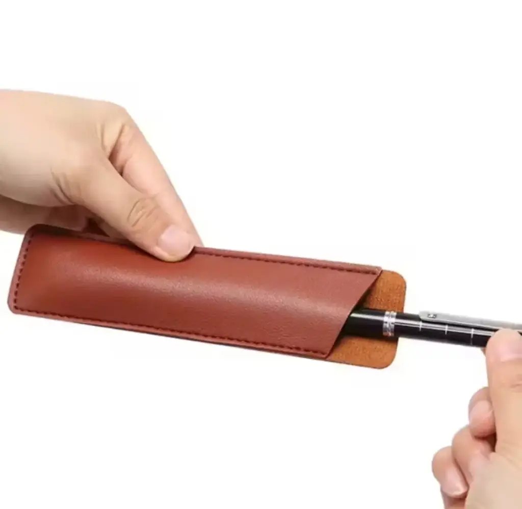 Caneta + estojo de couro PU