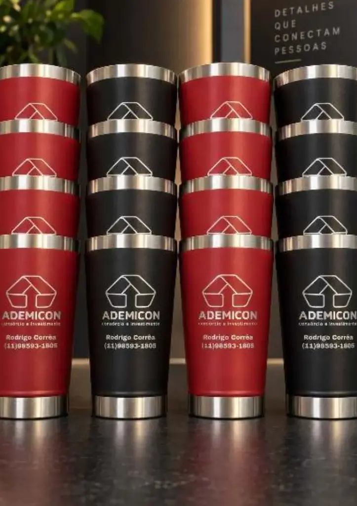 50 un - Copo Inox Personalizado - 473 ml