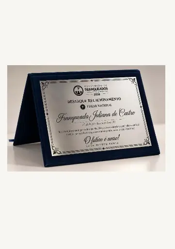Placa de Homenagem - 20 x 15 cm